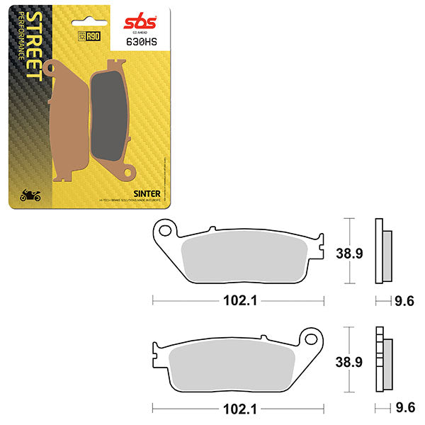 SBS PREFORMANCE SINTER BRAKE PAD 630HS (6250630108)