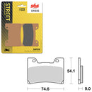 SBS PREFORMANCE SINTER BRAKE PAD 645HS (6250645108)