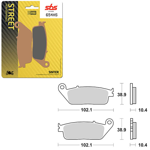 SBS PREFORMANCE SINTER BRAKE PAD 654HS (6250654108)