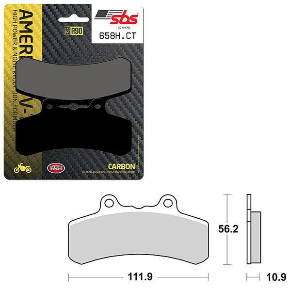 SBS HIGH POWER & NOISE REDUCTION CARBON FRONT BRAKE PAD (6510658108)