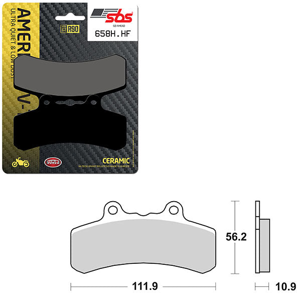 SBS HIGH POWER & NOISE REDUCTION CERAMIC FRONT BRAKE PAD (6490658108)