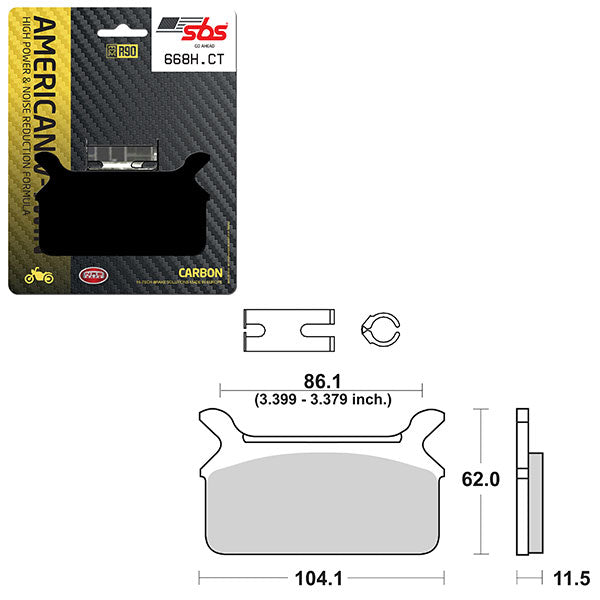 SBS HIGH POWER & NOISE REDUCTION CARBON FRONT BRAKE PAD (6510668108)