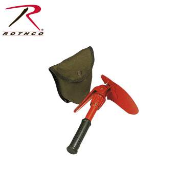Rothco Orange Mini Pick & Shovel with Cover