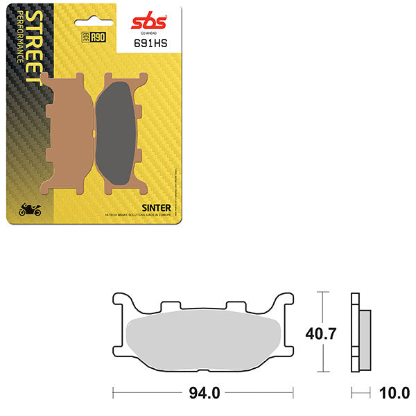 SBS PREFORMANCE SINTER BRAKE PAD 691HS (6250691108)