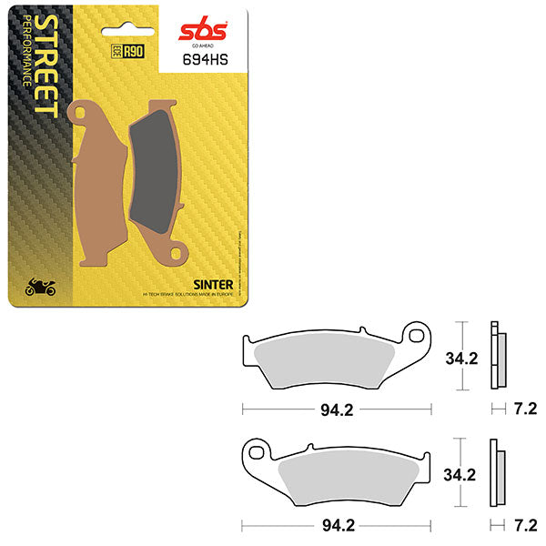 SBS PREFORMANCE SINTER BRAKE PAD 694HS (6250694108)