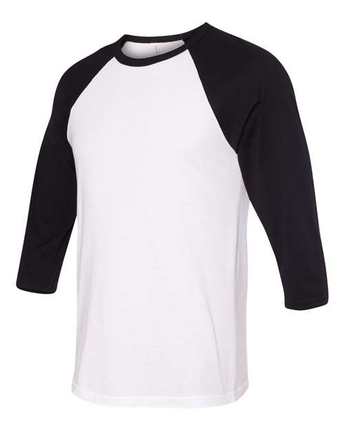 BELLA + CANVAS Unisex Three-Quarter Sleeve Baseball Tee - 3200