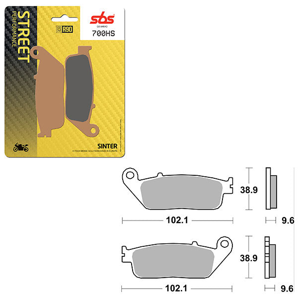 SBS PREFORMANCE SINTER BRAKE PAD 700HS (6250700108)