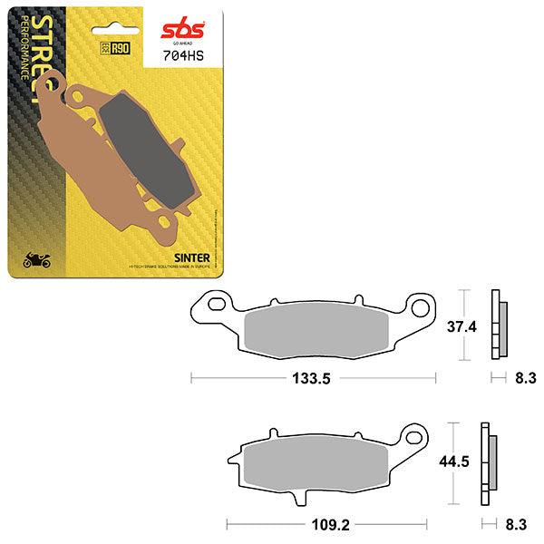 SBS PREFORMANCE SINTER BRAKE PAD 704HS (6250704108)