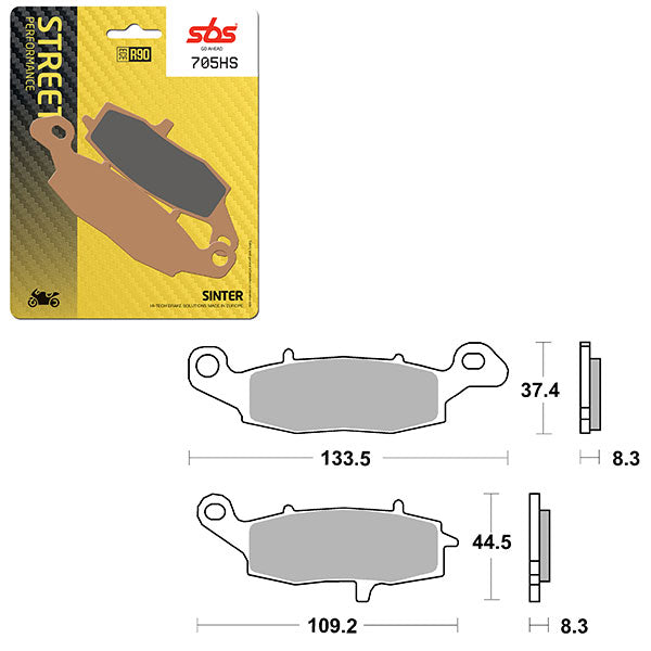 SBS PREFORMANCE SINTER BRAKE PAD 705HS (6250705108)