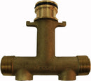 Merrill 1" MIP x Quick Connect No-Lead Brass Tank Tee 1/2" Drains 4-1/2" Long Item