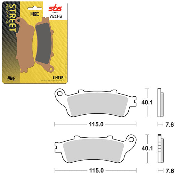 SBS PREFORMANCE SINTER BRAKE PAD 721HS (6250721108)