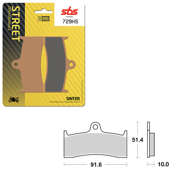 SBS PREFORMANCE SINTER BRAKE PAD 729HS (6250729108)