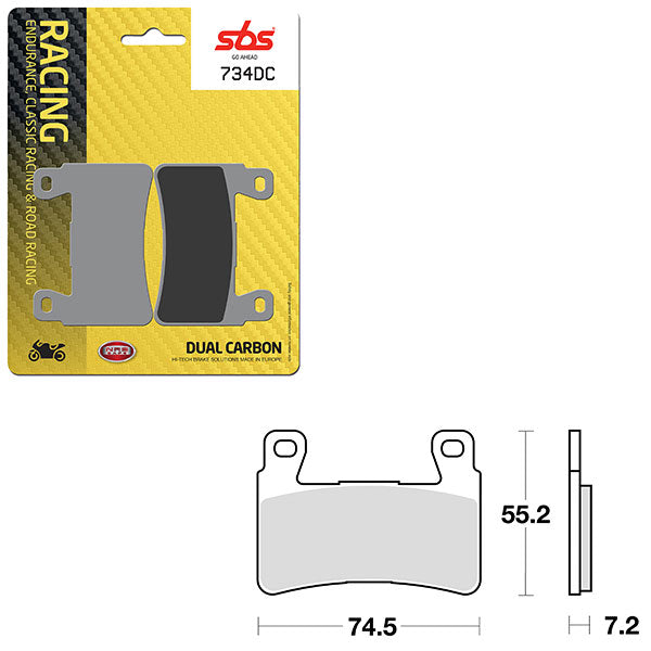 SBS DUAL CARBON FRONT FOR RACE USE ONLY BRAKE PAD (6290734108)