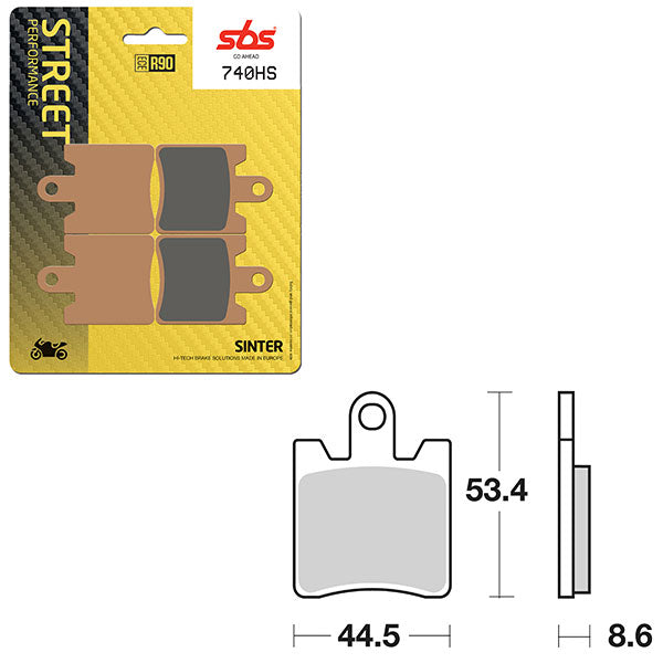 SBS PREFORMANCE SINTER BRAKE PAD 740HS (6250740108)