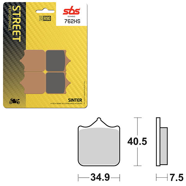 SBS PREFORMANCE SINTER BRAKE PAD 762HS (6250762108)