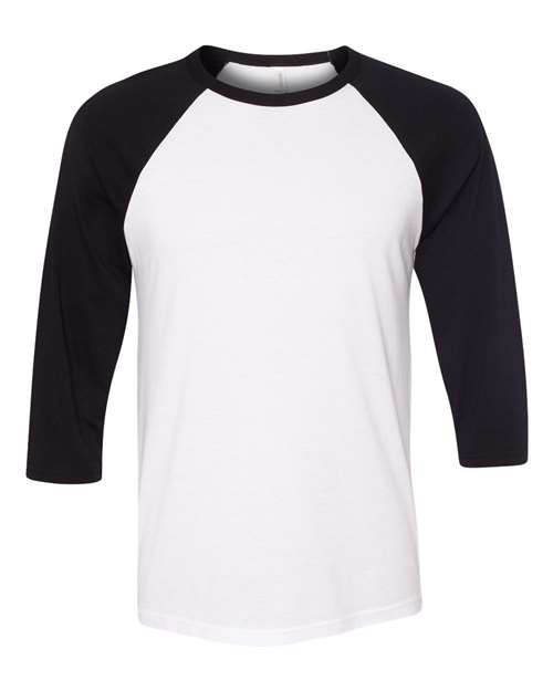 BELLA + CANVAS Unisex Three-Quarter Sleeve Baseball Tee - 3200