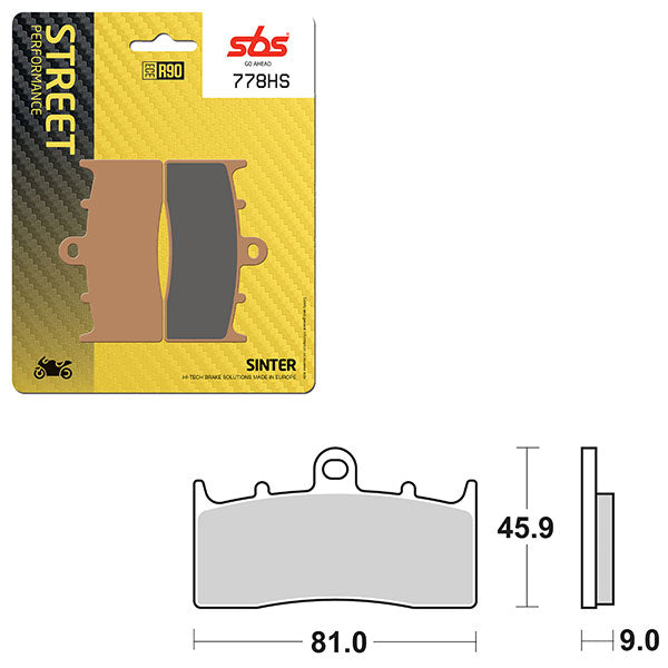 SBS PREFORMANCE SINTER BRAKE PAD 778HS (6250778108)