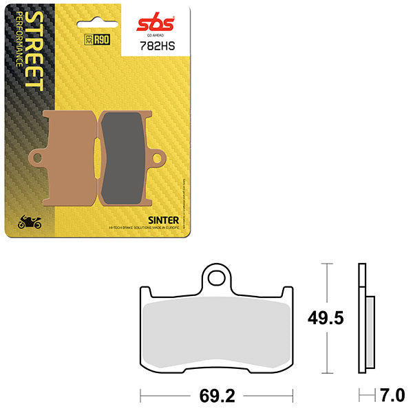 SBS PREFORMANCE SINTER BRAKE PAD 782HS (6250782108)