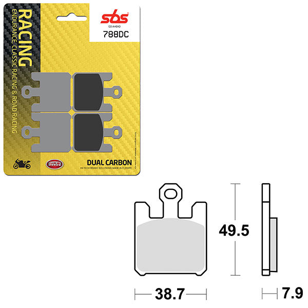 SBS DUAL CARBON FRONT FOR RACE USE ONLY BRAKE PAD (6290788108)