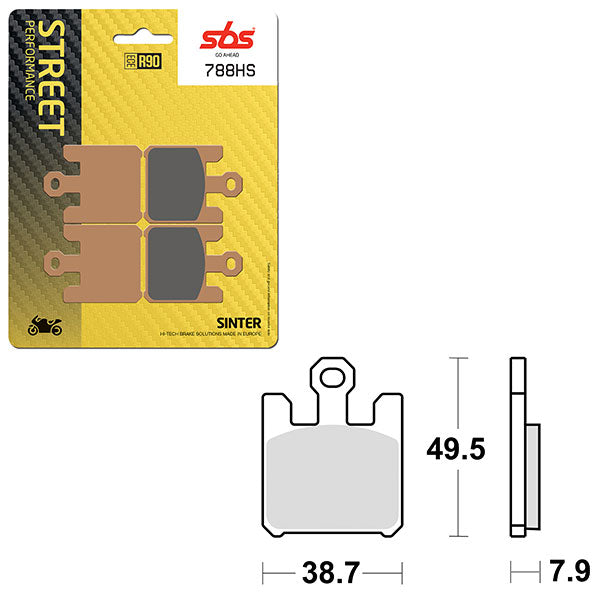 SBS PREFORMANCE SINTER BRAKE PAD 788HS (6250788108)