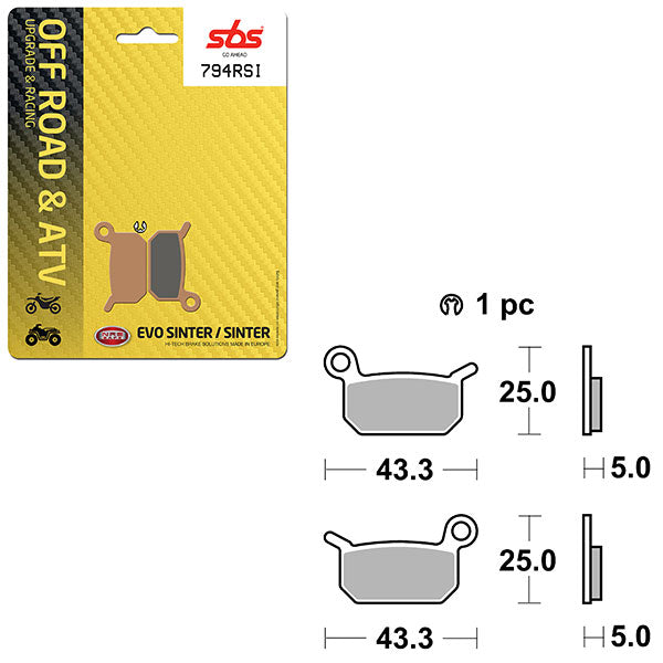 SBS ATV/UTV EVO SINTER BRAKE PAD (6280794108)