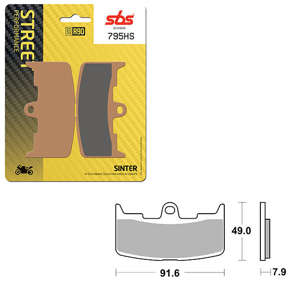 SBS PREFORMANCE SINTER BRAKE PAD 795HS (6250795108)