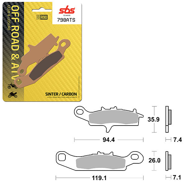 SBS ATV/UTV SINTER BRAKE PAD (1646798)