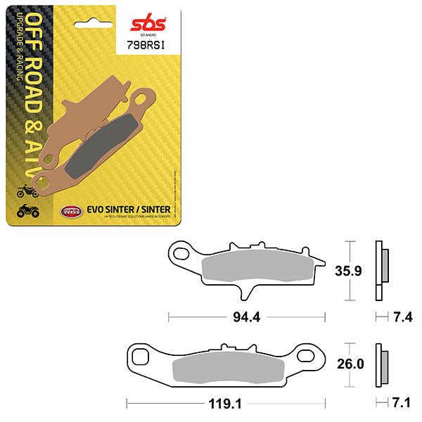 SBS ATV/UTV EVO SINTER BRAKE PAD (6280798108)