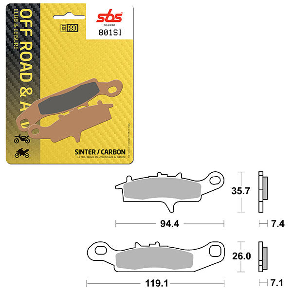 SBS ATV/UTV SINTER BRAKE PAD (6240801108)