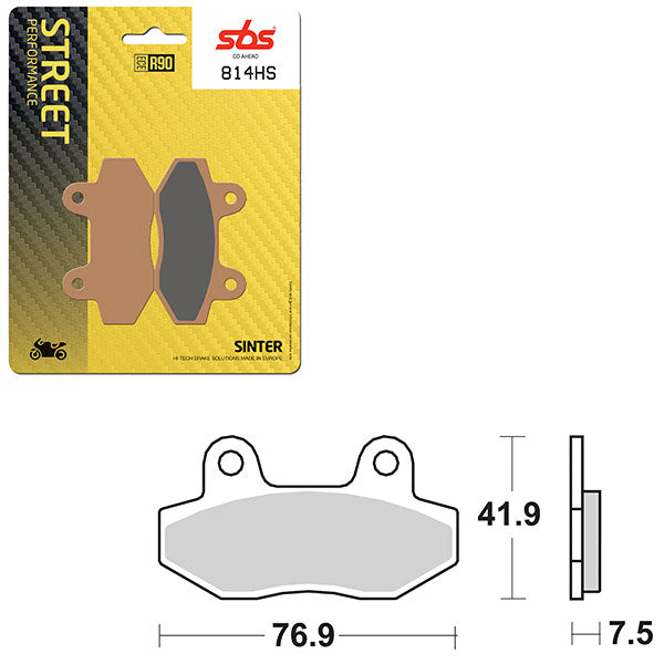 SBS PREFORMANCE SINTER BRAKE PAD 814HS (6250814108)