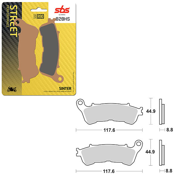 SBS PREFORMANCE SINTER BRAKE PAD 828HS (6250828108)