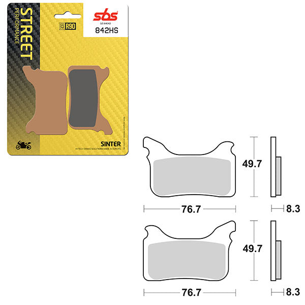 SBS PREFORMANCE SINTER BRAKE PAD 842HS (6250842108)