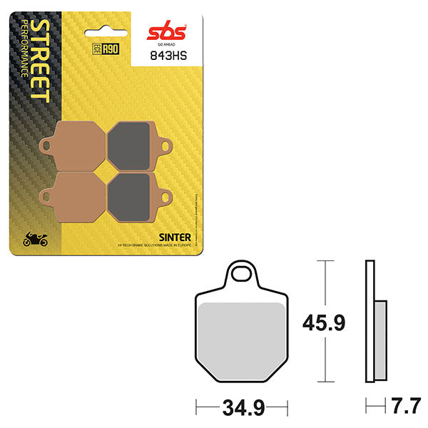 SBS PREFORMANCE SINTER BRAKE PAD 843HS (1625843)