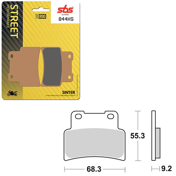 SBS PREFORMANCE SINTER BRAKE PAD 844HS (6250844108)