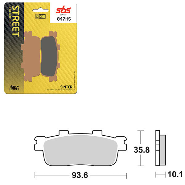 SBS PREFORMANCE SINTER BRAKE PAD 847HS (6250847108)