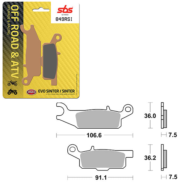 SBS ATV/UTV EVO SINTER BRAKE PAD (6280849108)