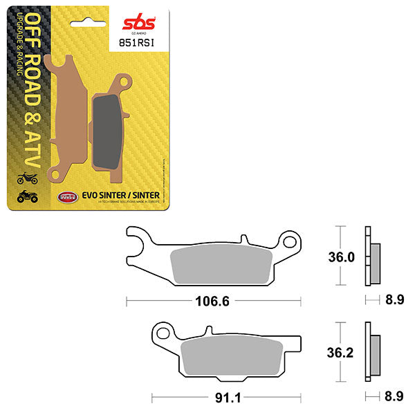 SBS ATV/UTV EVO SINTER BRAKE PAD (6280851108)