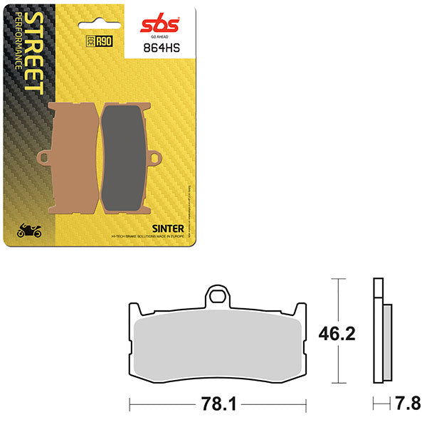 SBS PREFORMANCE SINTER BRAKE PAD 864HS (6250864108)