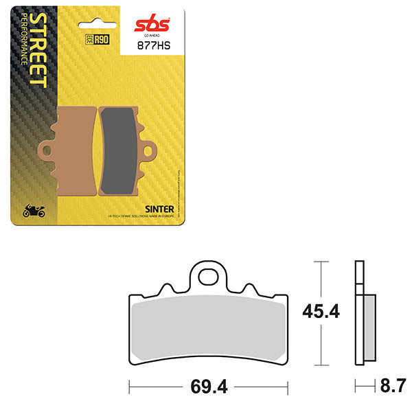 SBS PREFORMANCE SINTER BRAKE PAD 877HS (6250877108)