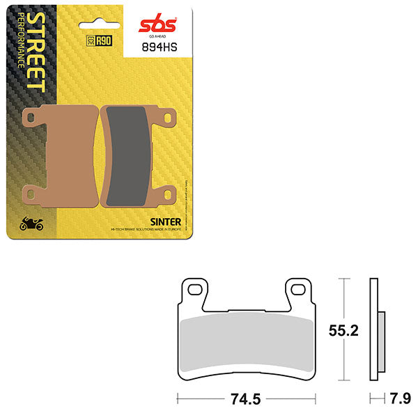 SBS PREFORMANCE SINTER BRAKE PAD 894HS (6250894108)