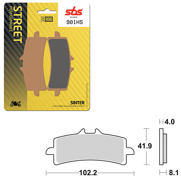 SBS PREFORMANCE SINTER BRAKE PAD 901HS (6250901108)