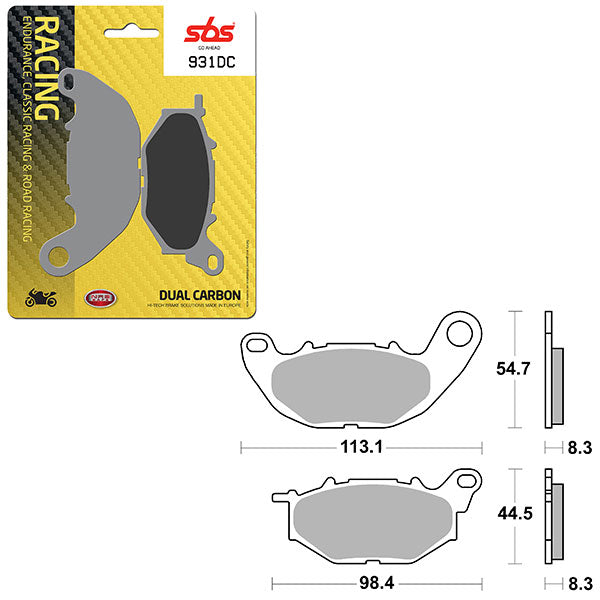 SBS DUAL CARBON FRONT FOR RACE USE ONLY BRAKE PAD (6290931108)