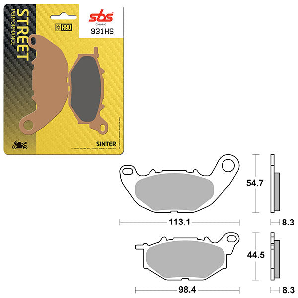 SBS PREFORMANCE SINTER BRAKE PAD 931HS (6250931108)