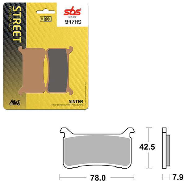 SBS PREFORMANCE SINTER BRAKE PAD 947HS (6250947108)