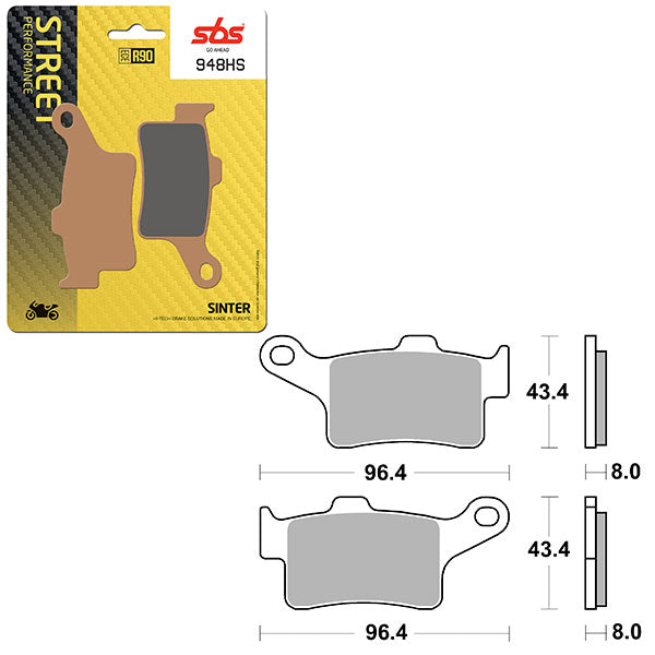 SBS PREFORMANCE SINTER BRAKE PAD 948HS (6250948108)