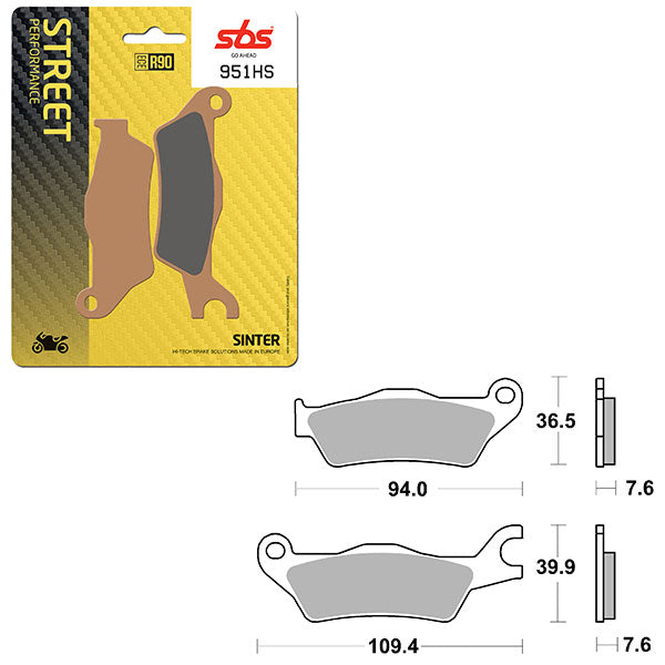 SBS PREFORMANCE SINTER BRAKE PAD 951HS (6250951108)