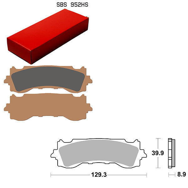 SBS PREFORMANCE SINTER BRAKE PAD 952HS (6250952108)