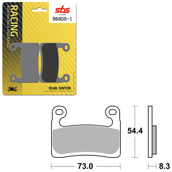 SBS DYNAMIC RACING CONCEPT DUAL SINTER BRAKE PAD 960DS-1 (6370960108)