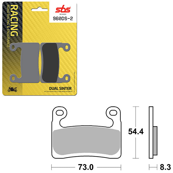 SBS DYNAMIC RACING CONCEPT DUAL SINTER BRAKE PAD 960DS-2 (6410960108)