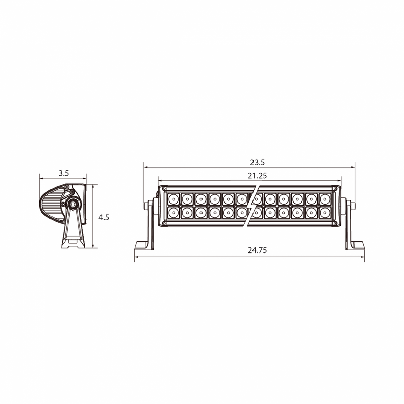 Midnight Series 20 Inch Dual Row Projector Light Bar Combo Beam